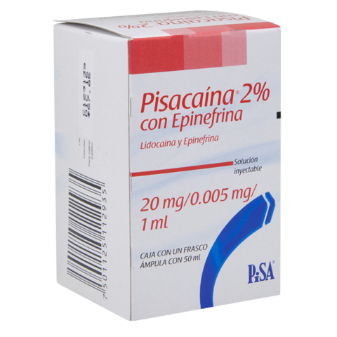 Pisacaína con epinefrína al 2% 50ml